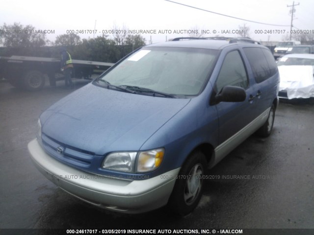 4T3ZF13C7WU026911 - 1998 TOYOTA SIENNA LE/XLE Light Blue photo 2