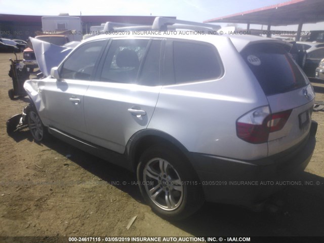 WBXPA93405WD08682 - 2005 BMW X3 3.0I SILVER photo 3