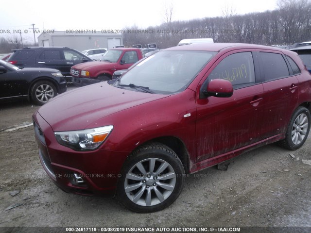 JA4AR4AU6BZ015601 - 2011 MITSUBISHI OUTLANDER SPORT SE RED photo 2