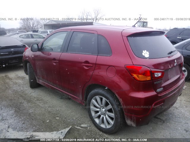 JA4AR4AU6BZ015601 - 2011 MITSUBISHI OUTLANDER SPORT SE RED photo 3