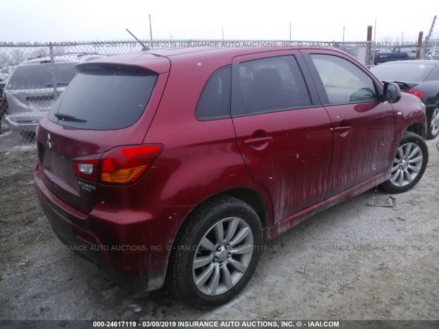 JA4AR4AU6BZ015601 - 2011 MITSUBISHI OUTLANDER SPORT SE RED photo 4