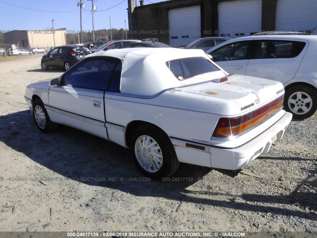 1C3EU4535RF291078 - 1994 CHRYSLER LEBARON GTC/LX WHITE photo 3