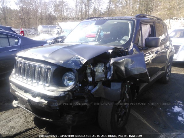 ZACCJAAT8GPD59903 - 2016 JEEP RENEGADE SPORT GRAY photo 2