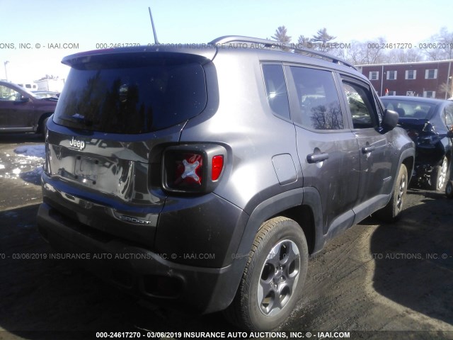 ZACCJAAT8GPD59903 - 2016 JEEP RENEGADE SPORT GRAY photo 4