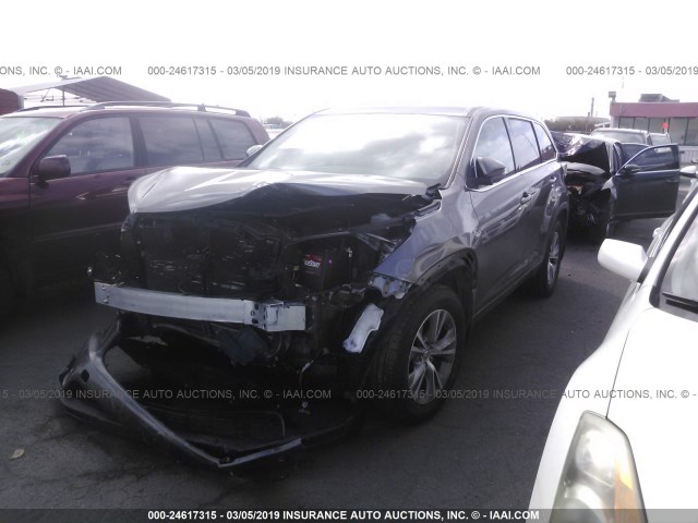 5TDBKRFH7FS211559 - 2015 TOYOTA HIGHLANDER LE/LE PLUS GRAY photo 2