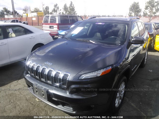 1C4PJLCB1EW323486 - 2014 JEEP CHEROKEE LATITUDE GRAY photo 2