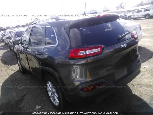 1C4PJLCB1EW323486 - 2014 JEEP CHEROKEE LATITUDE GRAY photo 3