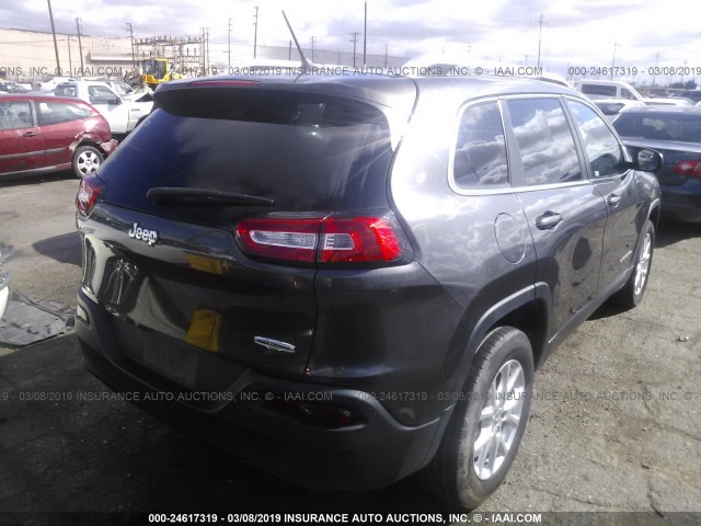 1C4PJLCB1EW323486 - 2014 JEEP CHEROKEE LATITUDE GRAY photo 4