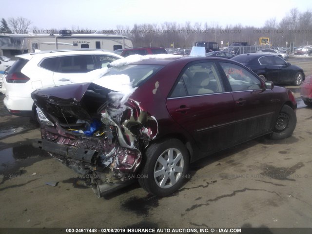 4T1BE30K03U124694 - 2003 TOYOTA CAMRY LE/XLE/SE RED photo 4
