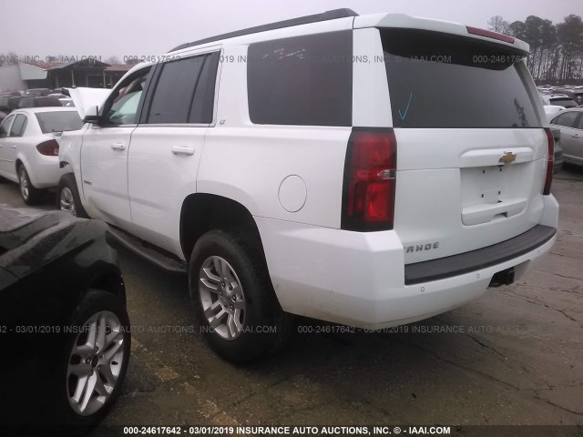 1GNSCBKC3KR108282 - 2019 CHEVROLET TAHOE C1500 LT WHITE photo 3