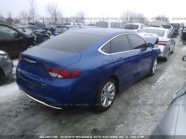 1C3CCCAB1FN586648 - 2015 CHRYSLER 200 LIMITED BLUE photo 4