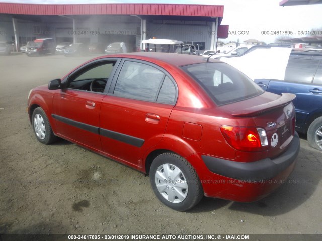 KNADE123876205893 - 2007 KIA RIO LX/SX RED photo 3