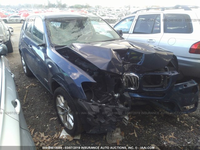 5UXWX7C58EL984363 - 2014 BMW X3 XDRIVE35I BLUE photo 1