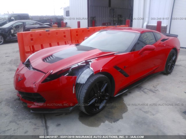 1G1YH2D73H5109493 - 2017 CHEVROLET CORVETTE STINGRAY/1LT/Z51 RED photo 2