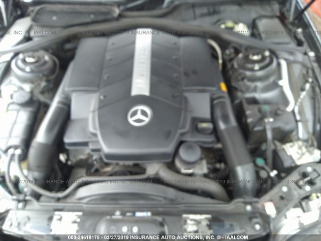 WDBPJ75J92A030390 - 2002 MERCEDES-BENZ CL 500 BLACK photo 10