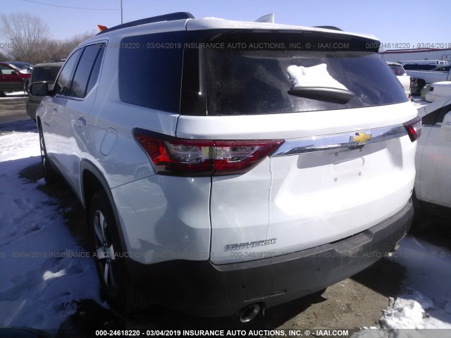 1GNERHKW0KJ149086 - 2019 CHEVROLET TRAVERSE WHITE photo 3