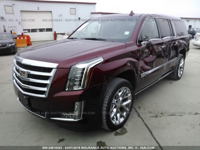 1GYS4JKJ8GR425992 - 2016 CADILLAC ESCALADE ESV PREMIUM MAROON photo 2