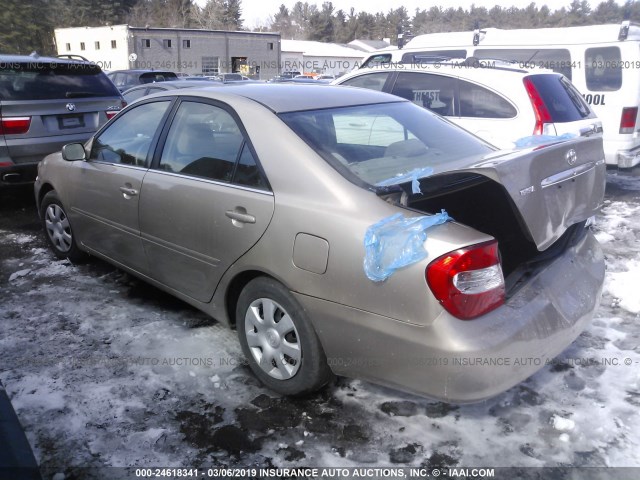 4T1BE32K52U097679 - 2002 TOYOTA CAMRY LE/XLE/SE TAN photo 3