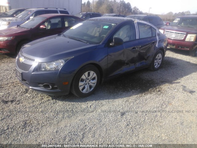 1G1PA5SG3E7203880 - 2014 CHEVROLET CRUZE LS BLUE photo 2