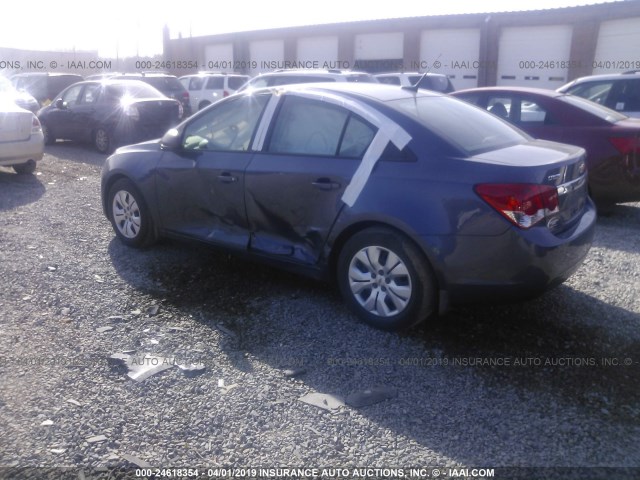 1G1PA5SG3E7203880 - 2014 CHEVROLET CRUZE LS BLUE photo 3