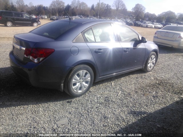 1G1PA5SG3E7203880 - 2014 CHEVROLET CRUZE LS BLUE photo 4