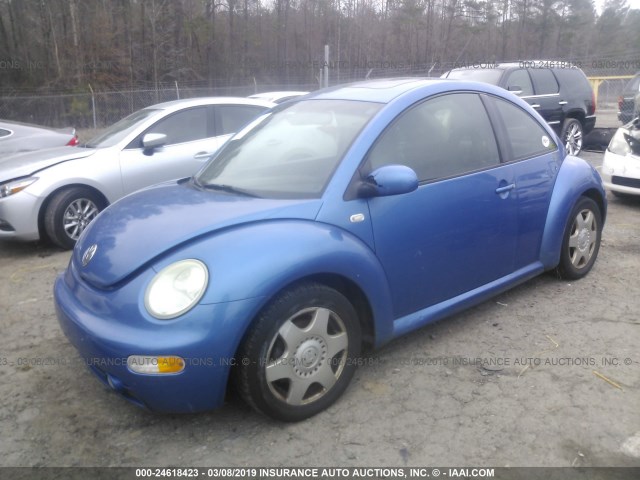 3VWDD21C31M441112 - 2001 VOLKSWAGEN NEW BEETLE GLX BLUE photo 2