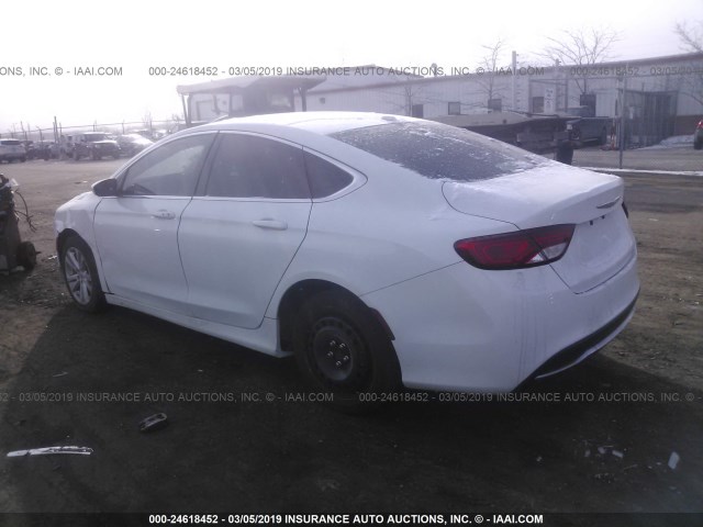 1C3CCCAB3GN106532 - 2016 CHRYSLER 200 LIMITED WHITE photo 3