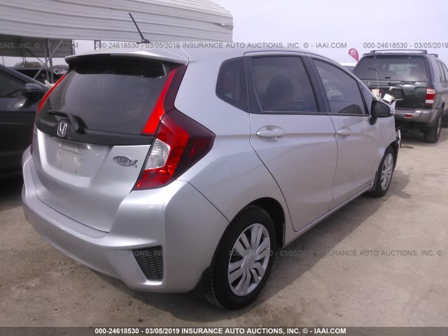 JHMGK5H56GS009000 - 2016 HONDA FIT LX SILVER photo 4