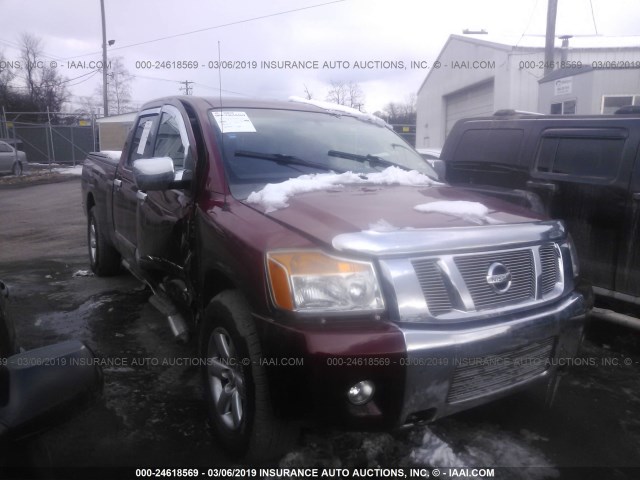 1N6AA07F08N308163 - 2008 NISSAN TITAN XE/SE/LE/PRO-4X BURGUNDY photo 1