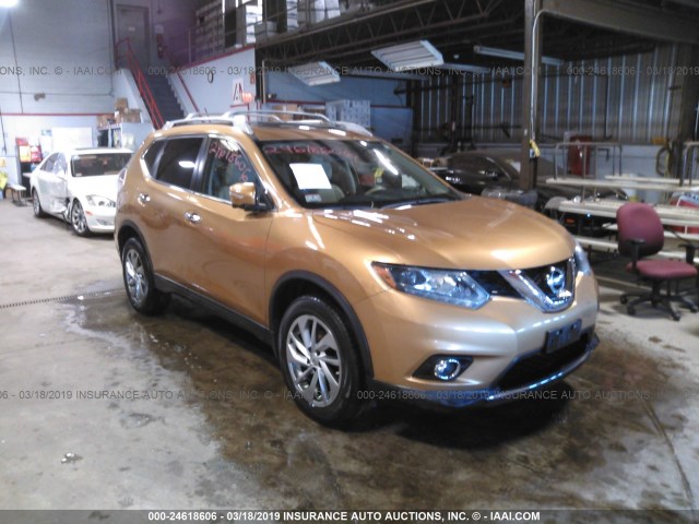 5N1AT2MVXEC810511 - 2014 NISSAN ROGUE S/SL/SV GOLD photo 1