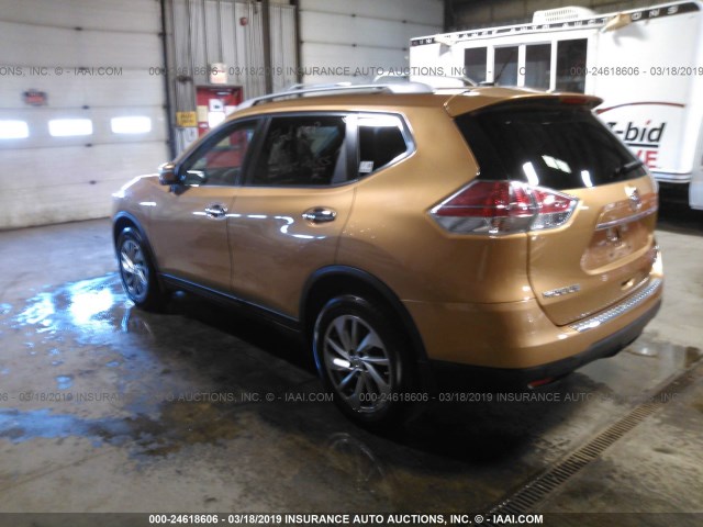 5N1AT2MVXEC810511 - 2014 NISSAN ROGUE S/SL/SV GOLD photo 3