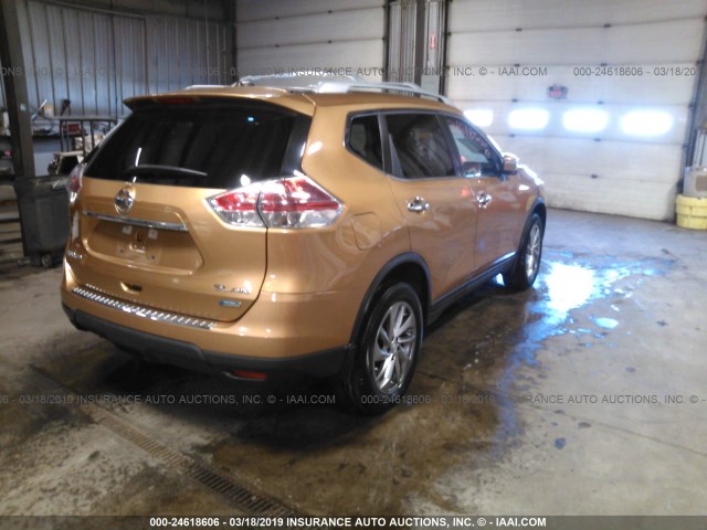 5N1AT2MVXEC810511 - 2014 NISSAN ROGUE S/SL/SV GOLD photo 4