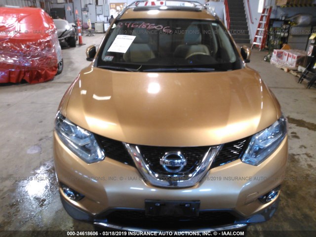 5N1AT2MVXEC810511 - 2014 NISSAN ROGUE S/SL/SV GOLD photo 6