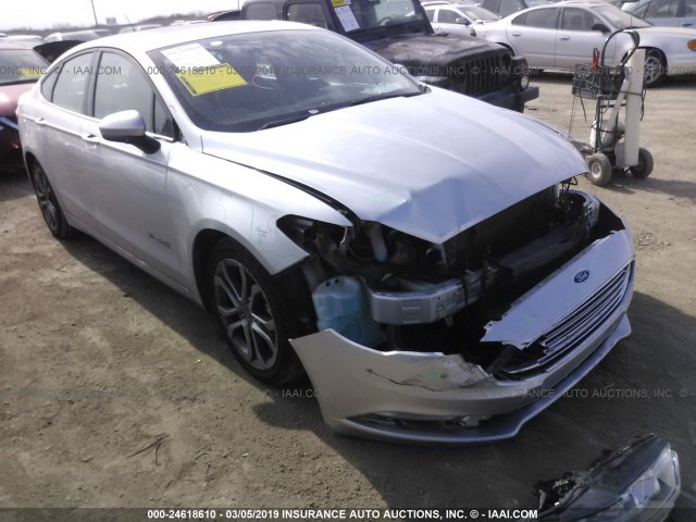 3FA6P0LU9HR296240 - 2017 FORD FUSION SE HYBRID SILVER photo 1