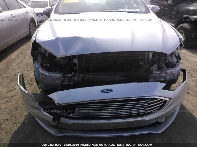 3FA6P0LU9HR296240 - 2017 FORD FUSION SE HYBRID SILVER photo 6