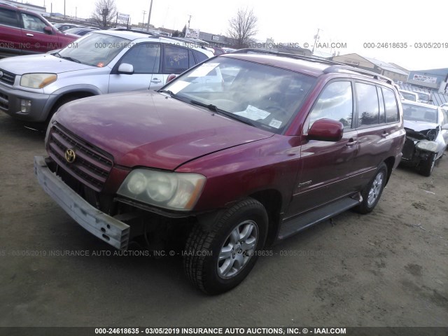 JTEGF21A120058083 - 2002 TOYOTA HIGHLANDER LIMITED RED photo 2