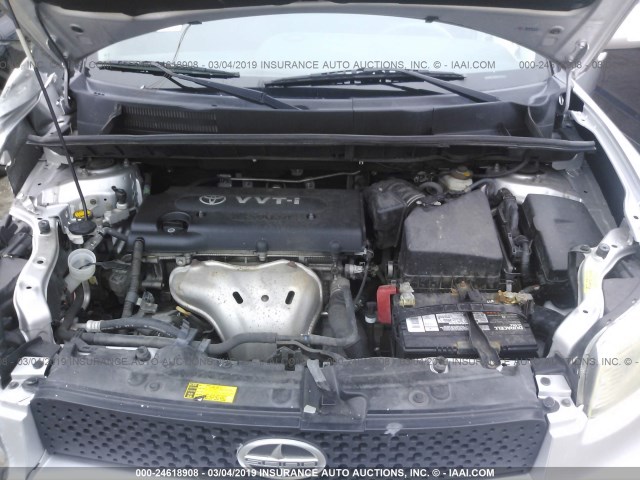 JTLKE50E581023061 - 2008 TOYOTA SCION XB SILVER photo 10
