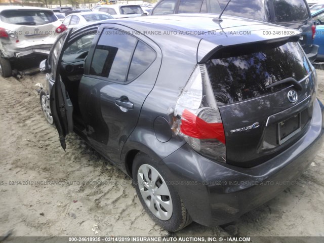 JTDKDTB30D1533519 - 2013 TOYOTA PRIUS C GRAY photo 3