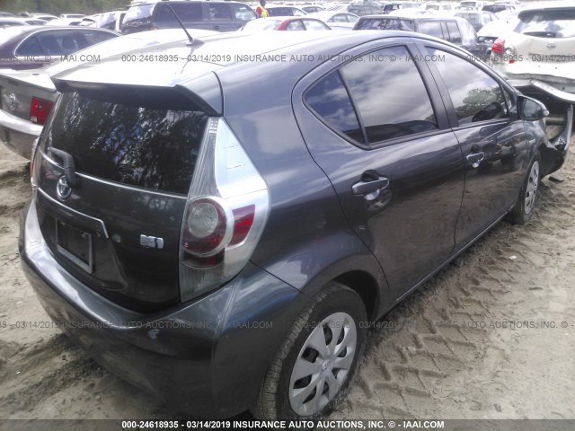 JTDKDTB30D1533519 - 2013 TOYOTA PRIUS C GRAY photo 4