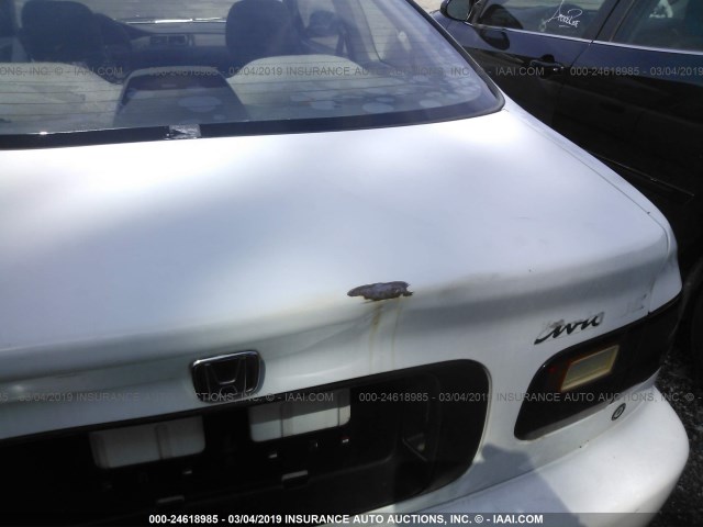 1HGEJ2124SL006532 - 1995 HONDA CIVIC DX WHITE photo 6