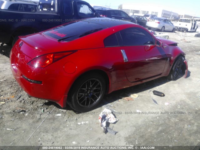 JN1AZ34E25M651487 - 2005 NISSAN 350Z COUPE RED photo 4