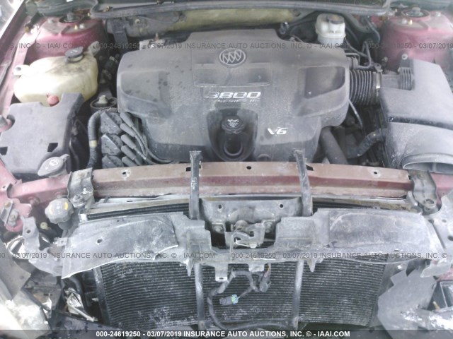 1G4HD57247U186569 - 2007 BUICK LUCERNE CXL RED photo 10