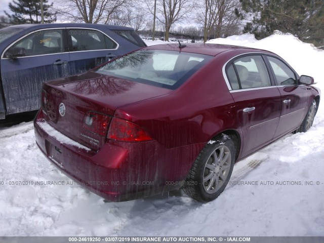 1G4HD57247U186569 - 2007 BUICK LUCERNE CXL RED photo 4