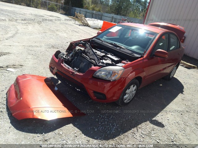 KNADH4A31B6943098 - 2011 KIA RIO LX/SX ORANGE photo 2