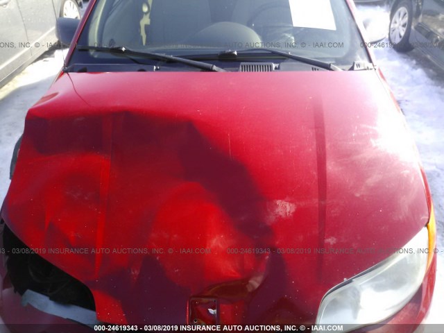 1G8AM12F15Z118944 - 2005 SATURN ION LEVEL 2 RED photo 10