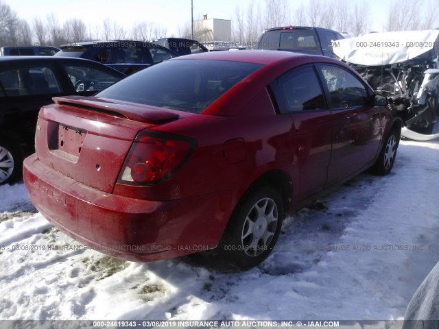 1G8AM12F15Z118944 - 2005 SATURN ION LEVEL 2 RED photo 4