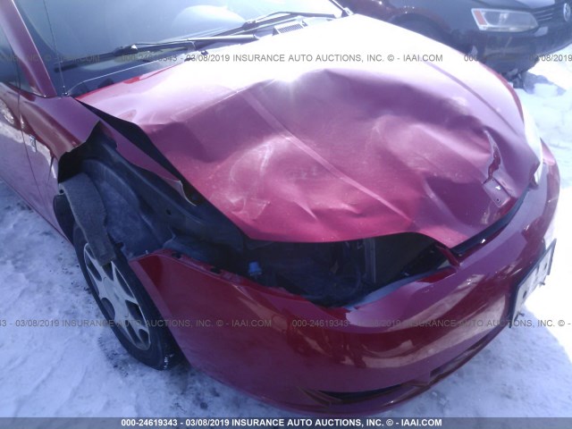 1G8AM12F15Z118944 - 2005 SATURN ION LEVEL 2 RED photo 6