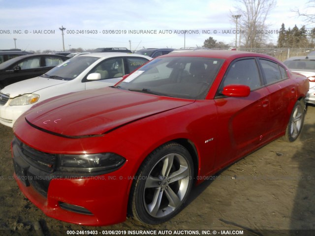 2C3CDXCT4HH598704 - 2017 DODGE CHARGER R/T RED photo 2