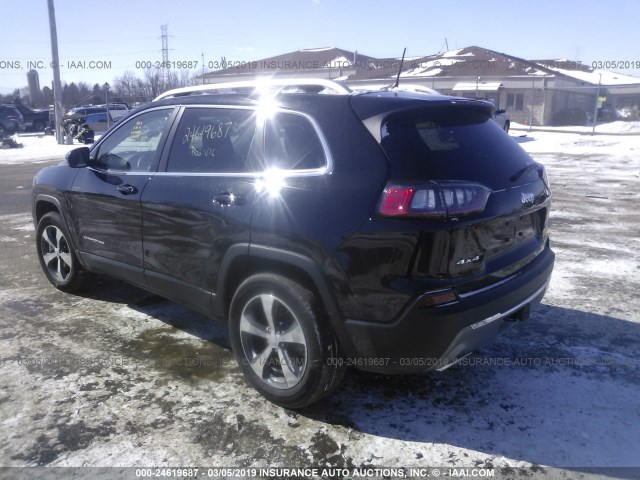 1C4PJMDX5KD345983 - 2019 JEEP CHEROKEE LIMITED BLACK photo 3