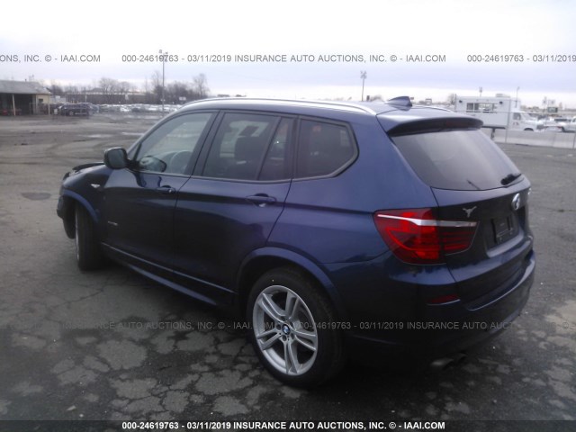 5UXWX7C58DL982398 - 2013 BMW X3 XDRIVE35I BLUE photo 3